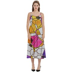 Architecture Glass Abstract Pattern Casual Spaghetti Strap Midi Dress by Bedest
