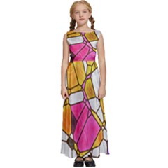 Architecture Glass Abstract Pattern Kids  Satin Sleeveless Maxi Dress by Bedest