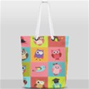 Owls Pattern, Abstract, Art, Desenho Full Print Rope Handle Tote (Small) View1