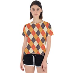 Halloween Argyle Pattern  Open Back Sport T-shirt by Safari