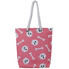 Halloween Pattern With Sculles And Bones 20240926 160927 0000 Full Print Rope Handle Tote (small) by Safari