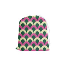 Green Yellow Pattern Drawstring Pouch (medium) by ytdream