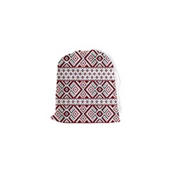 Illustration Of Ukrainian Folk Seamless Pattern Ornament Drawstring Pouch (xs) by Grandong