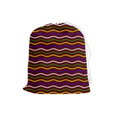 Multicolor Wave Pattern Drawstring Pouch (large) by ytdream