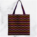 Multicolor Wave Pattern Zipper Grocery Tote Bag View2