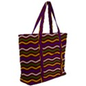 Multicolor Wave Pattern Zip Up Canvas Bag View2