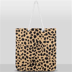 Leopard Skin Pattern Full Print Rope Handle Tote (large) by Bedest