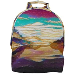 Vibrant Sunset Over Serene Lake Mini Full Print Backpack by ExtraAwesomeSauce