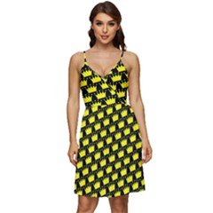 Royalty Inspired Crown Pattern V-neck Pocket Summer Dress  by ExtraAwesomeSauce