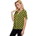 Royalty Inspired Crown Pattern Bow Sleeve Button Up Top View2