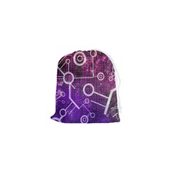 Cosmic Network Geometric Art Drawstring Pouch (xs) by ExtraAwesomeSauce
