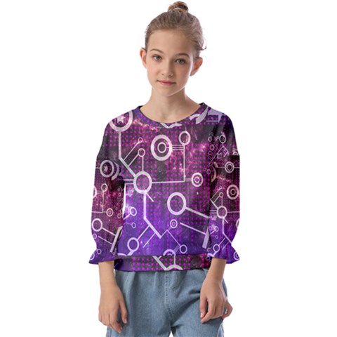Cosmic Network Geometric Art Kids  Cuff Sleeve Top by ExtraAwesomeSauce