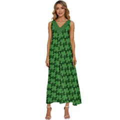 St  Patrick s Day Clovers V-neck Sleeveless Wide Leg Pants Overalls by ExtraAwesomeSauce