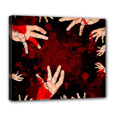 Horror Themed Bloody Hands Deluxe Canvas 24  X 20  (stretched) by ExtraAwesomeSauce