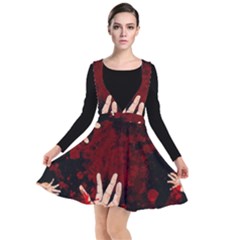 Horror Themed Bloody Hands Plunge Pinafore Dress by ExtraAwesomeSauce