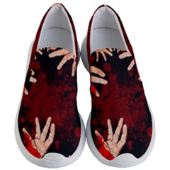 Horror Themed Bloody Hands Women s Lightweight Slip Ons by ExtraAwesomeSauce