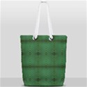 Green Diamond Grid Pattern Full Print Rope Handle Tote (Small) View2