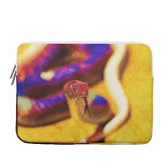 Vibrant Forked-tongue Snake Art 13  Vertical Laptop Sleeve Case With Pocket by ExtraAwesomeSauce