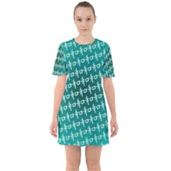Peaceful Japanese Kanji Design Sixties Short Sleeve Mini Dress by ExtraAwesomeSauce
