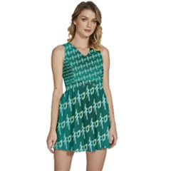 Peaceful Japanese Kanji Design Sleeveless High Waist Mini Dress by ExtraAwesomeSauce