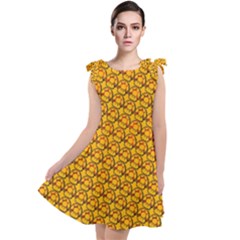 Pixel Art Mushroom Pattern Tie Up Tunic Dress by ExtraAwesomeSauce