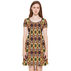 Colorful Geometric Pattern Design Inside Out Cap Sleeve Dress by ExtraAwesomeSauce
