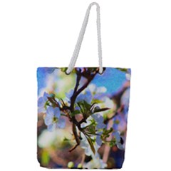 Springtime Pear Tree Blossoms Full Print Rope Handle Tote (large) by ExtraAwesomeSauce