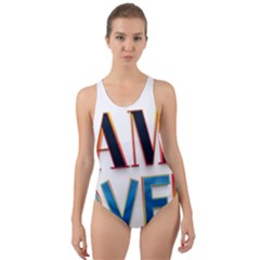 Game Over Text Design  Cut-out Back One Piece Swimsuit by 7223056