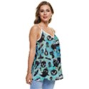 Ghosts Owls Pumpkins Casual Spaghetti Strap Chiffon Top View3