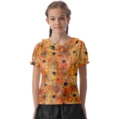 Spooky Spider Pattern, Adoxali, Halloween Kids  Frill Chiffon Blouse by kyorashop23