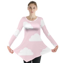 Clouds Pink Pattern Long Sleeve Tunic  by ConteMonfrey