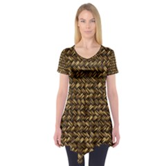 Straw Like Country Side  Short Sleeve Tunic  by ConteMonfrey