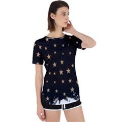 Little Stars Pattern Perpetual Short Sleeve T-shirt by ConteMonfrey