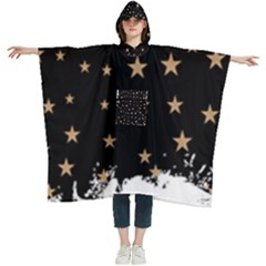 Little Stars Pattern Women s Hooded Rain Ponchos by ConteMonfrey