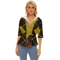 Yellow Plaid Lightweight Drawstring Hooded Top by ConteMonfrey