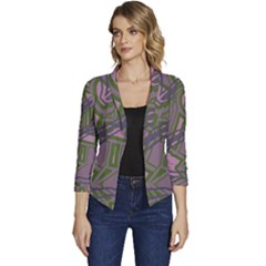Vibrant Collage Vibes Print Women s Casual 3/4 Sleeve Spring Jacket by dflcprintsclothing