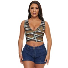 0118 F Expression Of Structure Large Women s Sleeveless Wrap Top by geonetique