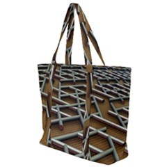 Expression Of Structure Zip Up Canvas Bag by geonetique