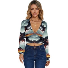 Halloween Goodie Long Sleeve Deep-v Velour Top by favoritechios