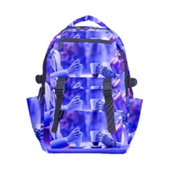 Cyborgs Couple Eating Drinks At Street Coffee (ai) Carry-on Double Buckle Travel Backpack by dflcprintsclothing