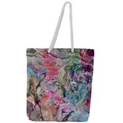 Flow Full Print Rope Handle Tote (large) by kaleidomarblingart