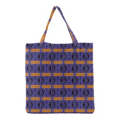 Bitcoin Logo Pattern Grocery Tote Bag by ExtraAwesomeSauce