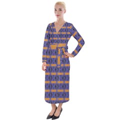 Bitcoin Logo Pattern Velvet Maxi Wrap Dress by ExtraAwesomeSauce