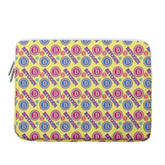 Colorful Bitcoin Pattern 14  Vertical Laptop Sleeve Case With Pocket by ExtraAwesomeSauce
