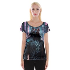 Cyberpunk Demon Samurai Cap Sleeve Top by AwesomeSauce