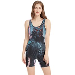 Cyberpunk Demon Samurai Women s Wrestling Singlet by AwesomeSauce