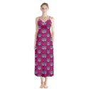 Calavera Cat Art Pattern Button Up Chiffon Maxi Dress View1