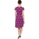 Calavera Cat Art Pattern Cap Sleeve Midi Dress With Pockets View2