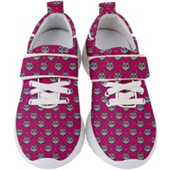 Calavera Cat Art Pattern Kids  Velcro Strap Shoes by ExtraAwesomeSauce