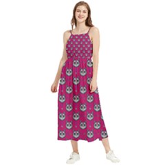Calavera Cat Art Pattern Boho Sleeveless Summer Dress by ExtraAwesomeSauce
